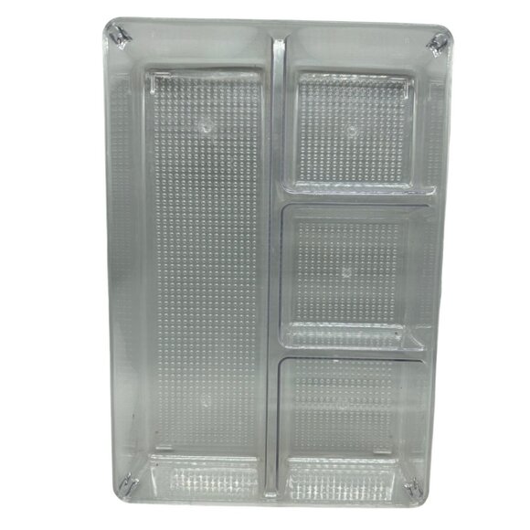 Clear Acrylic Stackable Desk Organizer With 4 Compartments 13x9" READ - Picture 1 of 2